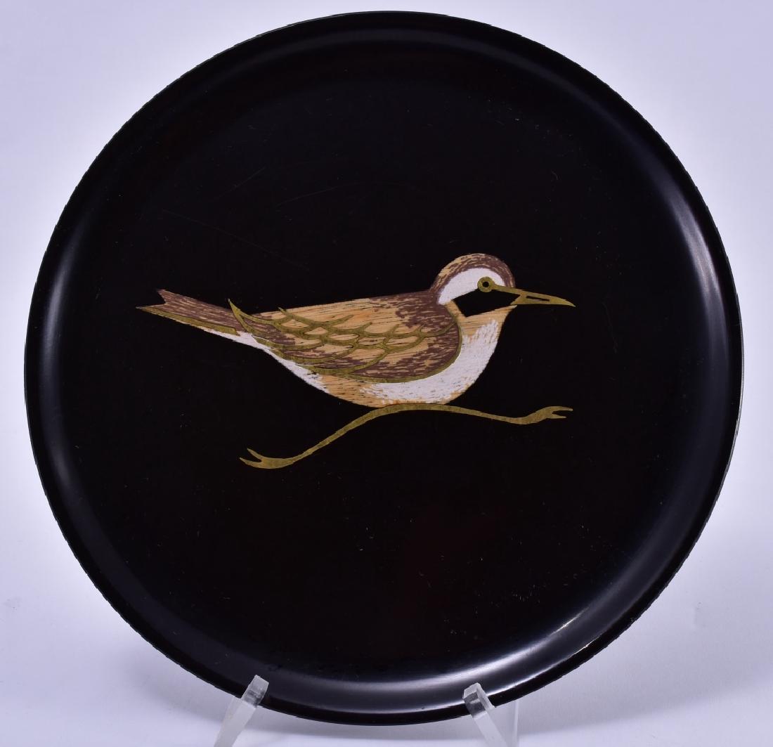 Couroc Tray w/Inlaid Sandpiper Bird (1 of 2)