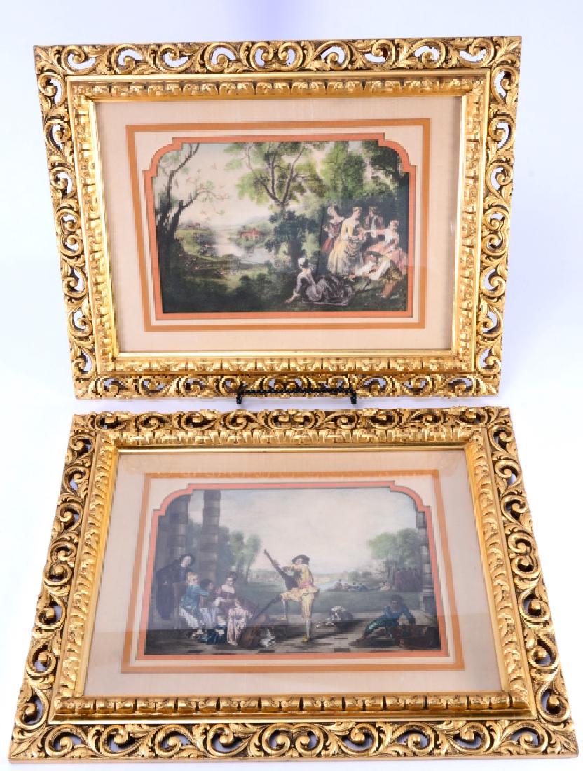 Two Pastoral Prints in Ornate Gold Frames (1 of 5)