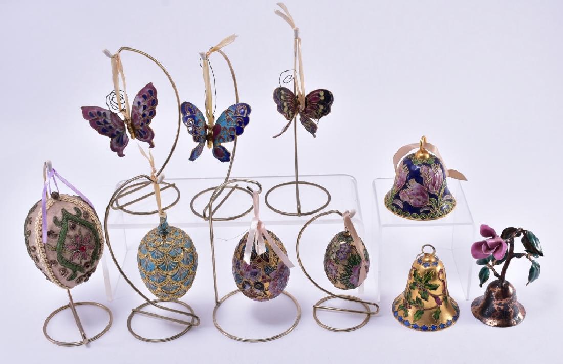 Cloisonné' Eggs, Butterflies, Bells on Stands Plus (1 of 11)