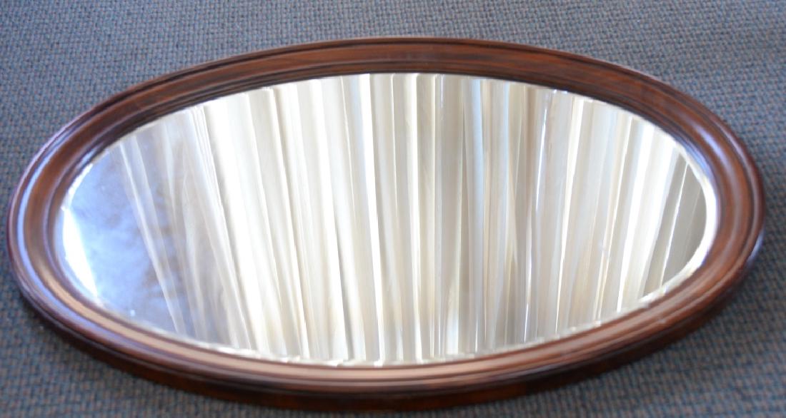 Oval Mahogany Wood Framed Mirror (1 of 1)