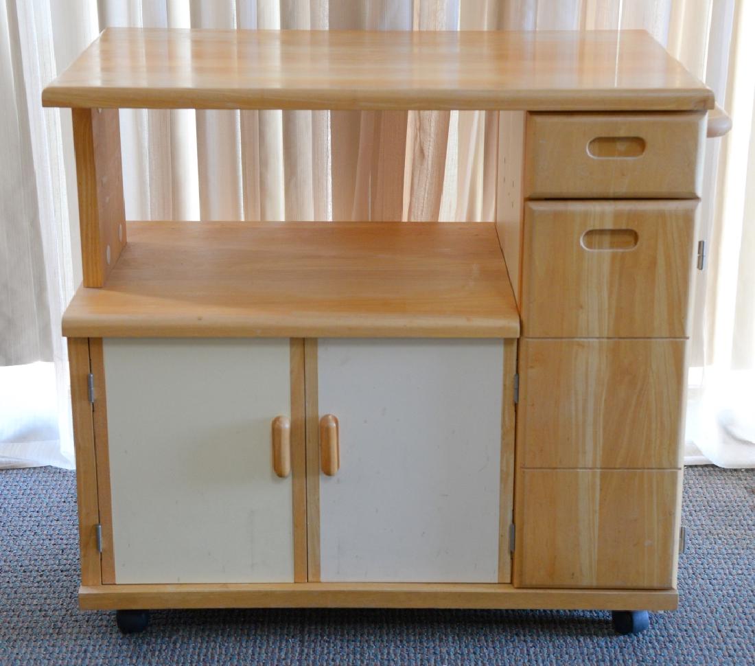 Rolling Cart w/Storage & Towel Bar: 36" wide x 22" deep x 34" high.