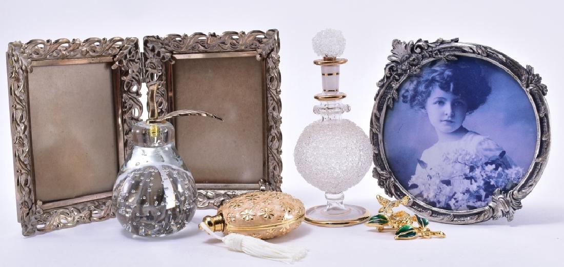 Ladies Lot w/Perfume Bottles, Frames & Pin & More (1 of 4)
