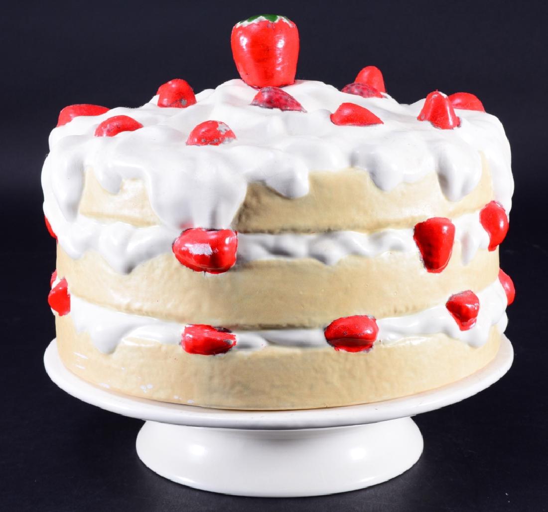 Ceramic Strawberry Cake Pedestal & Cover (1 of 3)