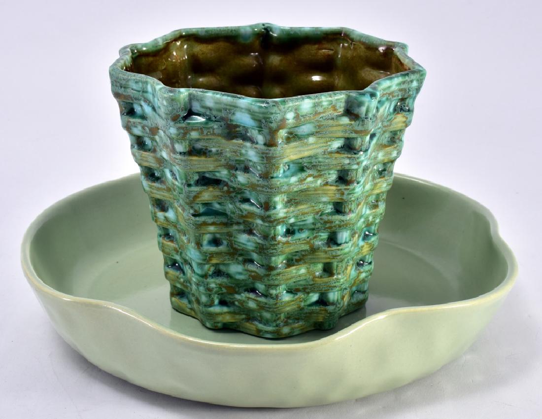 Ceramic Handmade Low Planter & Signed Basket (1 of 3)