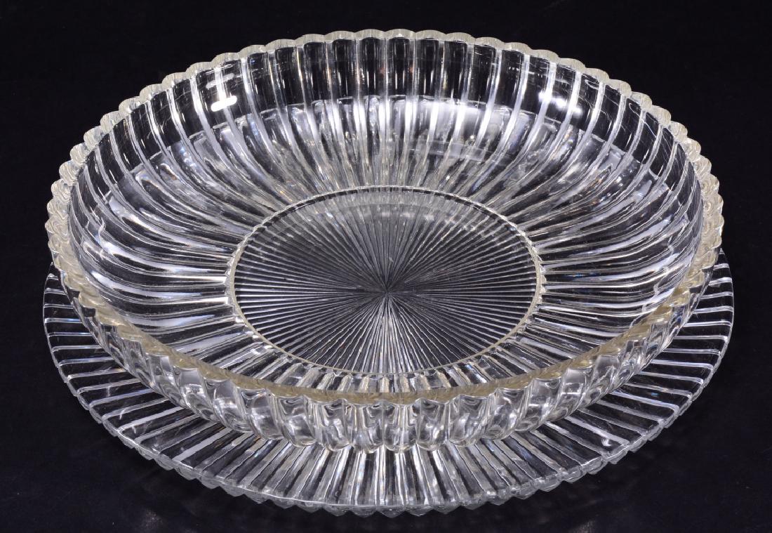 Platter w/Rays & Round Low Reeded Bowl (1 of 4)
