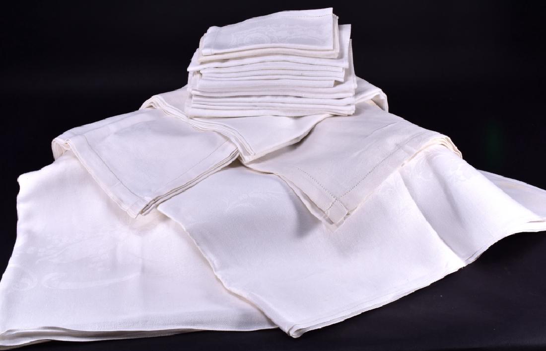 White Damask Tablecloths & Assorted Napkins (1 of 5)