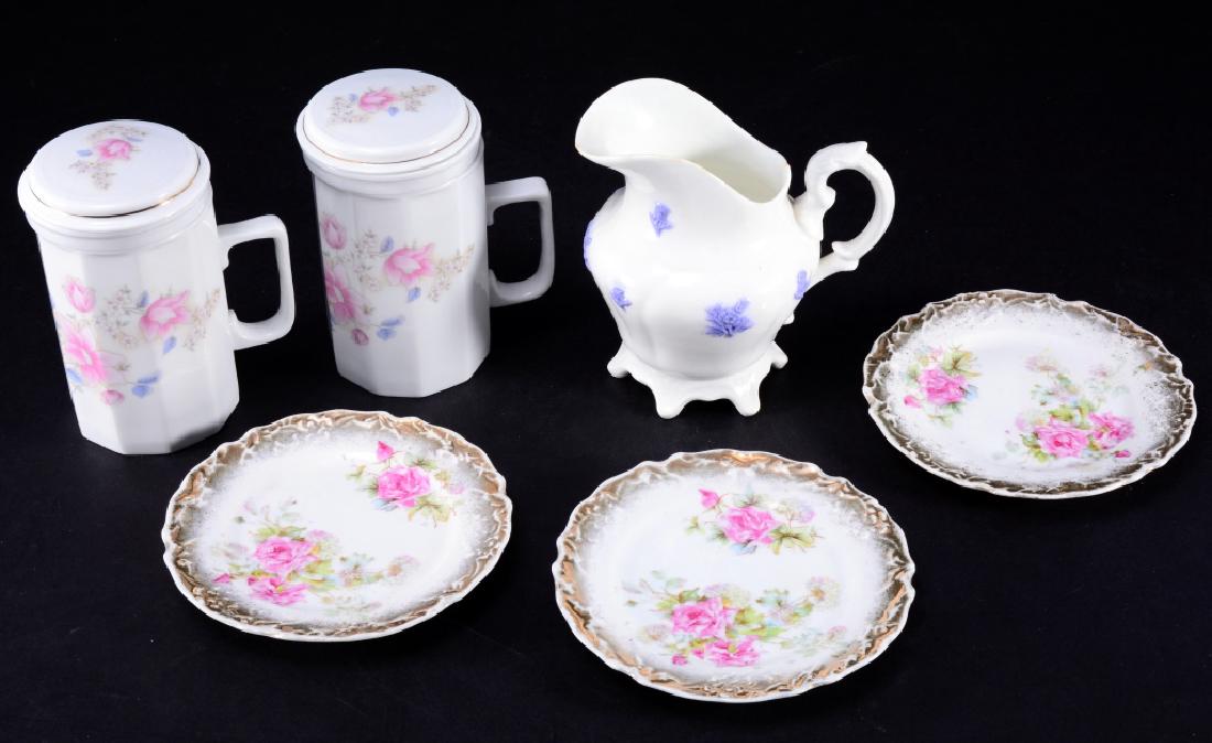 Porcelain Steeping Teacups, Creamer & 3 Plates (1 of 9)