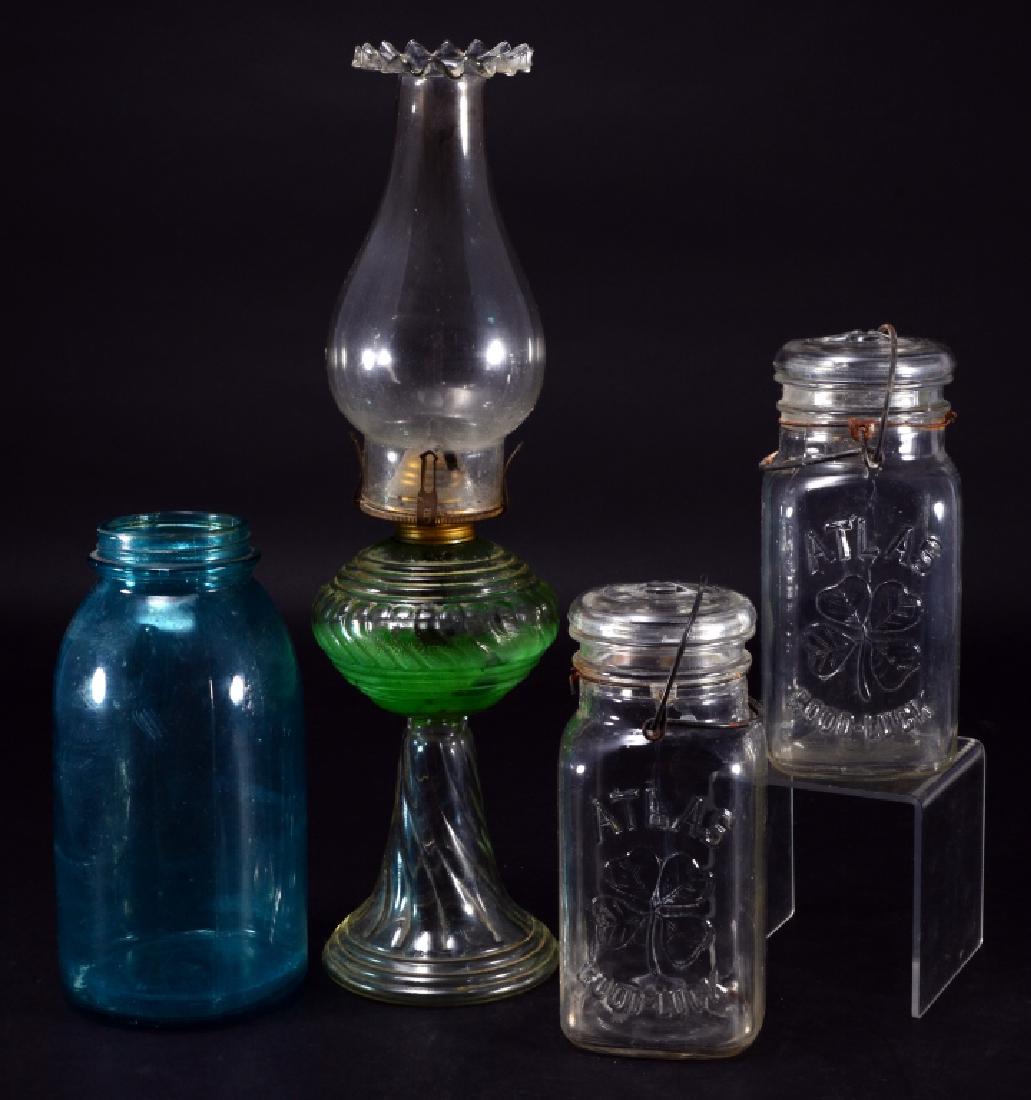 Vintage Oil Lamp & Mason Jars (1 of 3)