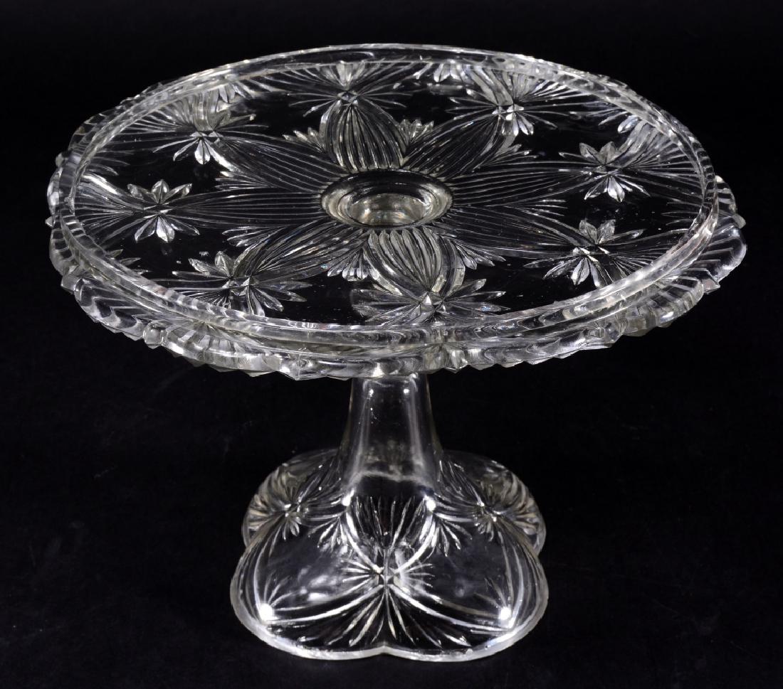 Tied Sheaf EAPG Cake Stand w/Collar: Tied sheaf design, 10" diameter x 7" high.