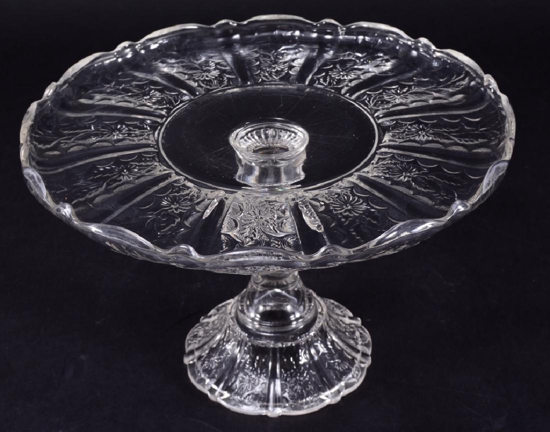 Paneled Daisy EAPG Cake Stand: 10.5" diameter x 6.75" high.