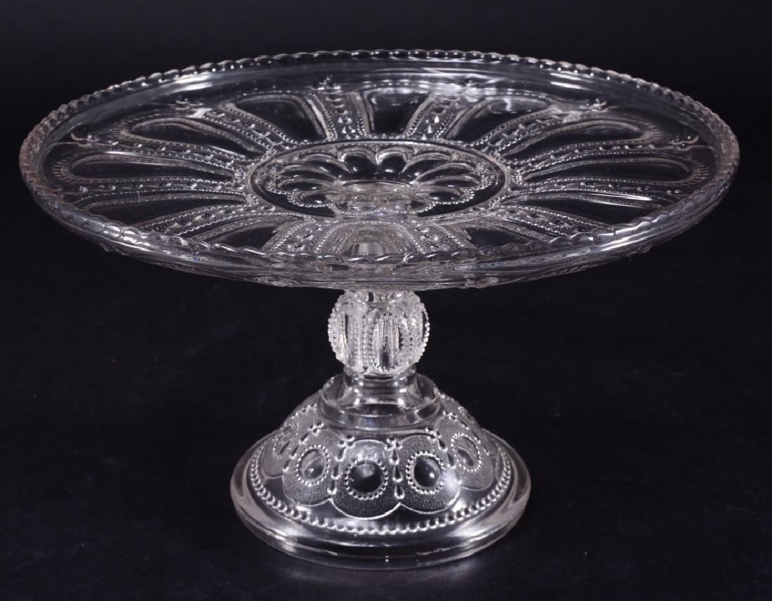Wisconsin aka Beaded Dewdrop EAPG Cake Stand: United States Glass Co., Pittsburgh PA, 1880's, 9.5" diameter x 5.5" high.