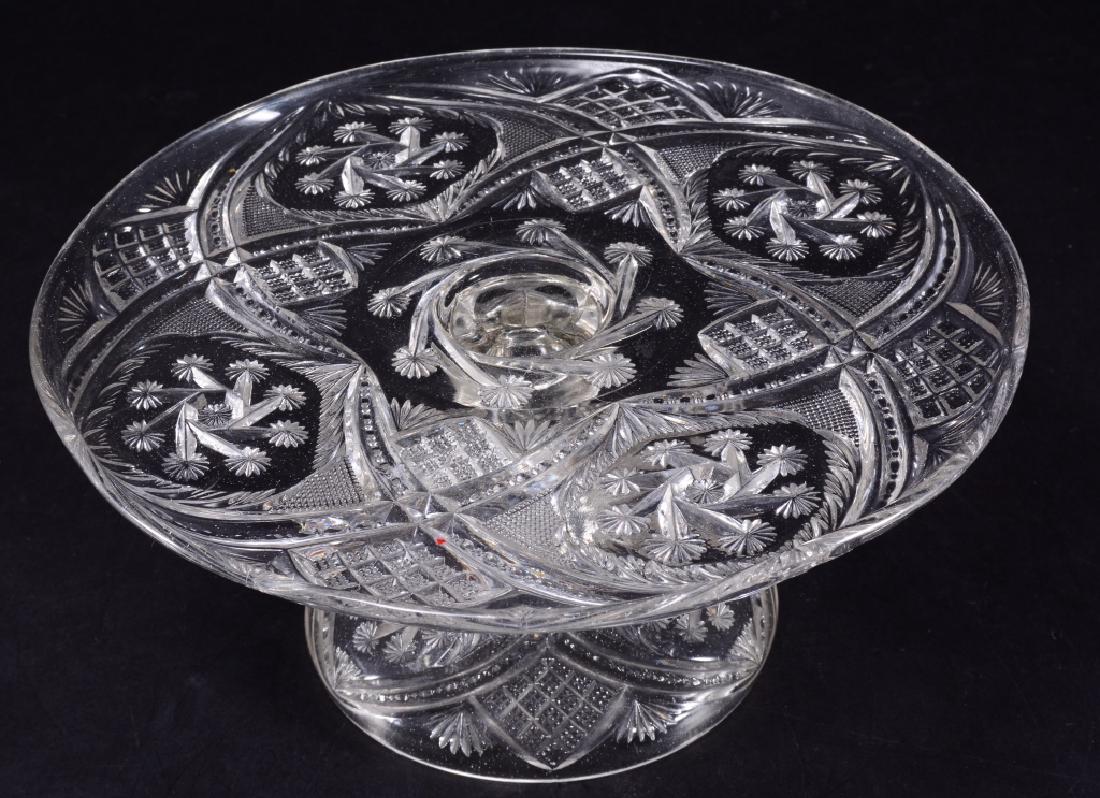 Double Pinwheel EAPG Cake Stand: Indiana Glass Co., 10" diameter x 4.75" high.