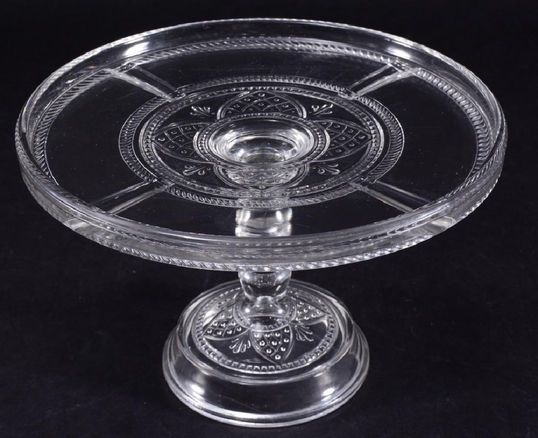 ARGENT ROPE BAND EAPG Cake Stand: Bryce Bros, US Glass, late 1870's-early 1890's, 9.5" diameter x 6.25" high.