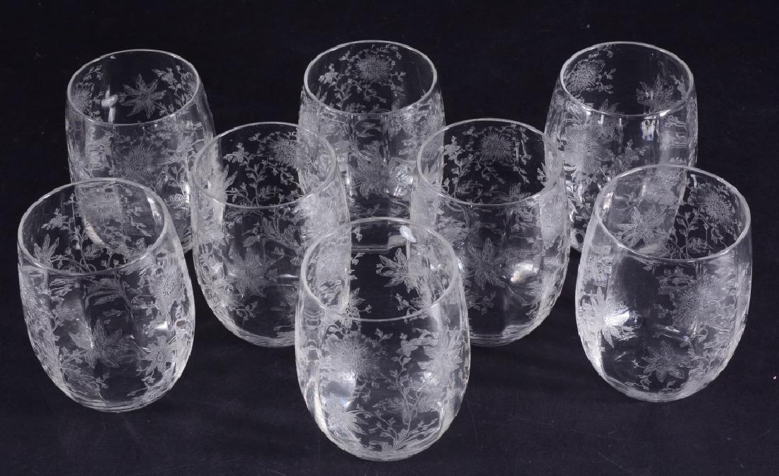 8 Cambridge Wildflower Flat Tumblers: 13 oz., 4 1/8" high.