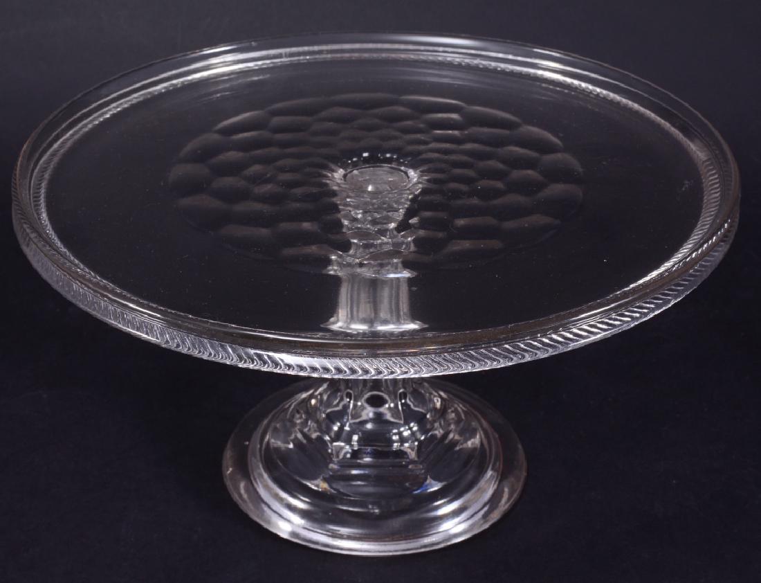 HONEYCOMB EAPG Cake Stand: 11.25" diameter x 6.25" high.