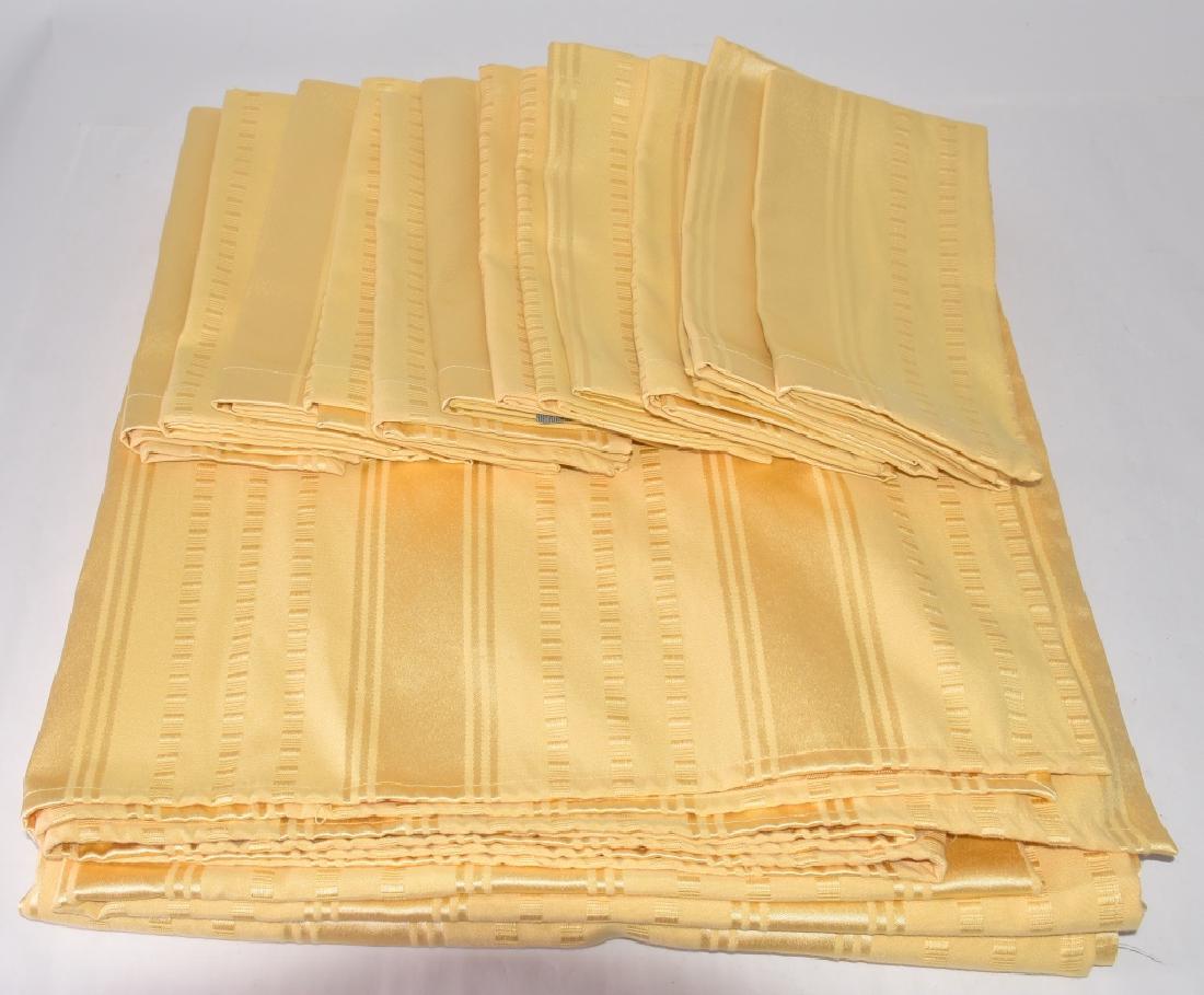 Waterford Gold Tablecloth & Matching Napkins: Cloth 156" x 68" w/12 napkins.