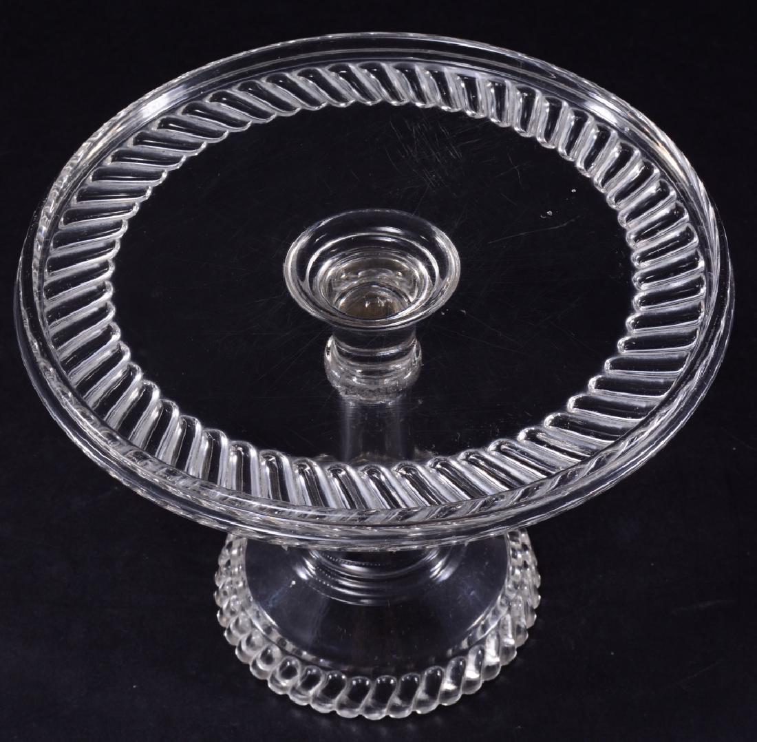 Vintage Cake Stand Possibly Rib Band: 8" diameter x 6.5" high.