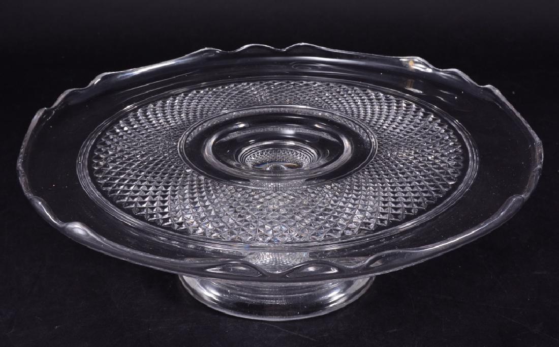 Large Diamond Point Swirl Cake Stand: 13.5" diameter x 4.5" high.