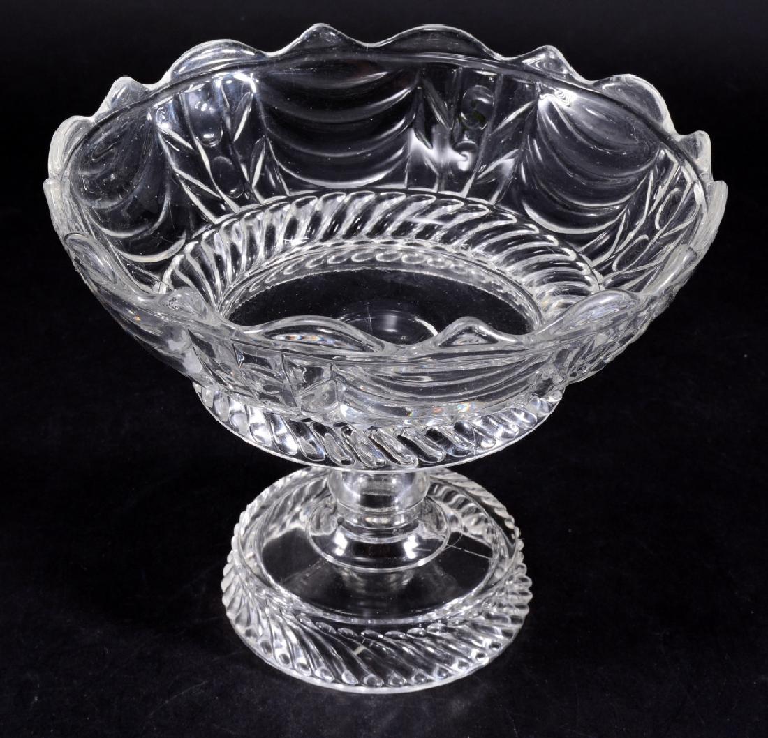 Curtain EAPG Compote: Aka Sultan, Bryce Bros. late 1870's, non-flint, 9" diameter x 7.5" high.