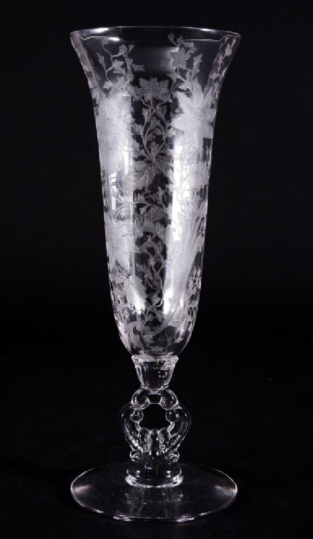 Cambridge Wildflower Paneled Keyhole Footed Vase: 10" high.