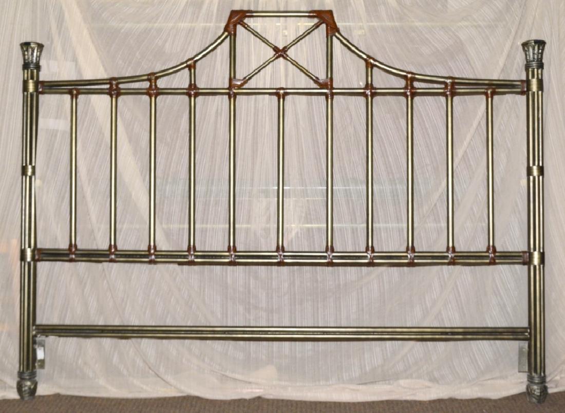 King Size Headboard: Faux leather strapping, 60" W x 60.25" high.