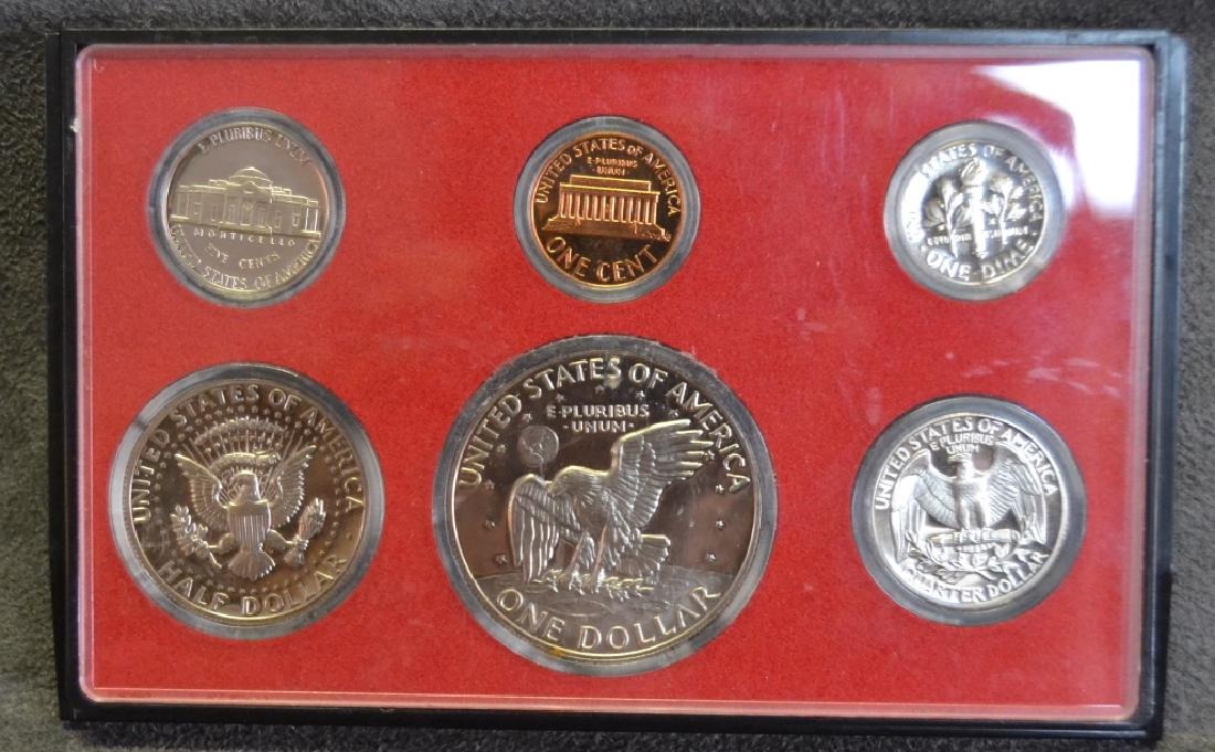 United States 1977 Coin Proof Set: Inc. One Dollar; half dollar; quarter; dime, nickel, penny in original case