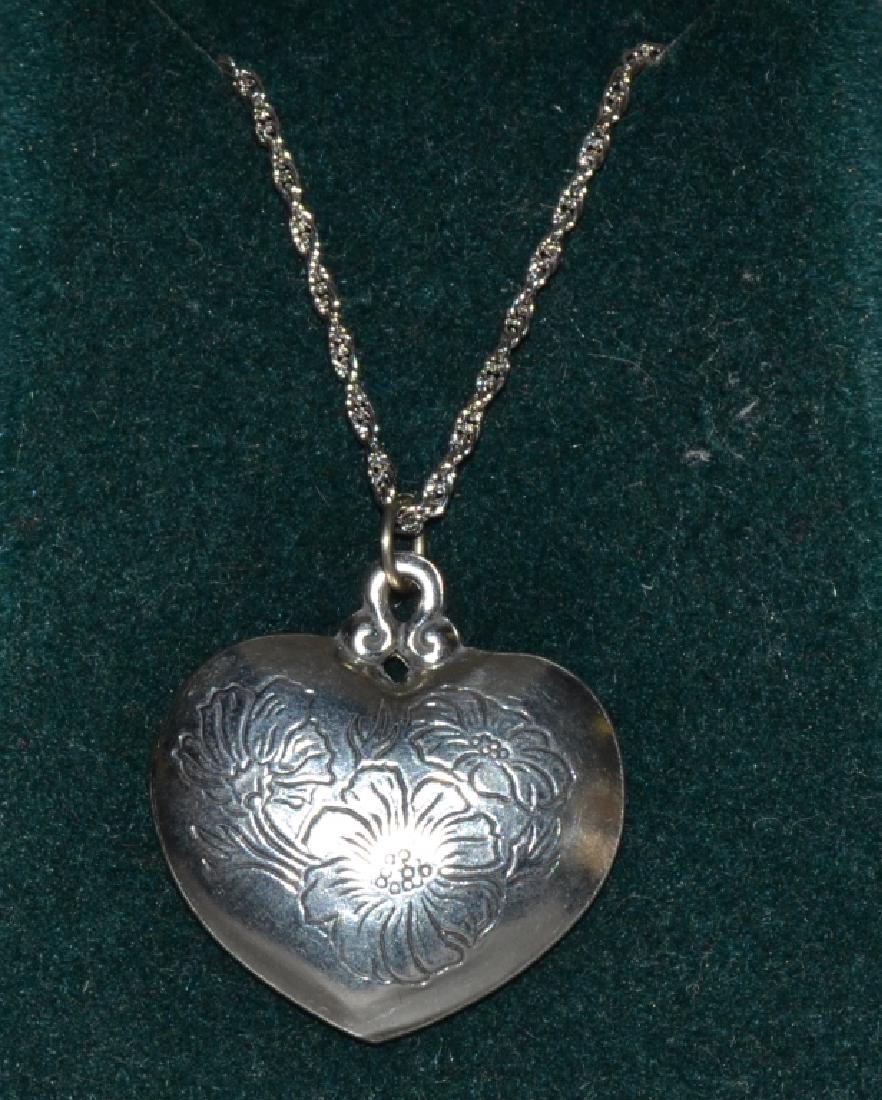 Kirk Steiff Pewter Heart Pendant Necklace: October Cosmos pendant.