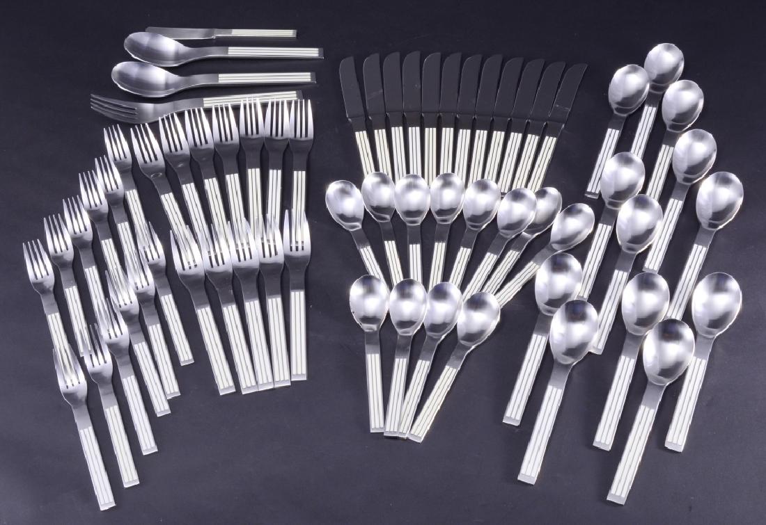 64 Piece Dansk Thebe White Stainless Flatware Set