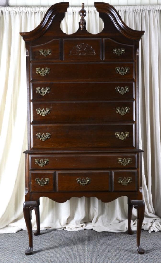 One Piece 7-Drawer Highboy: Bail drop hardware, dust boards between drawers, 38 3/8" wide 19 1/2" deep x 79 3/4" high.