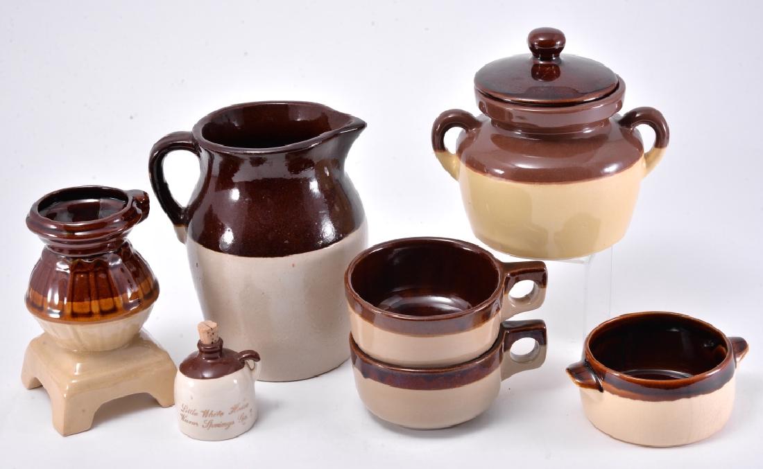 Brown & White Pitcher, Bean Pot & More (1 of 3)