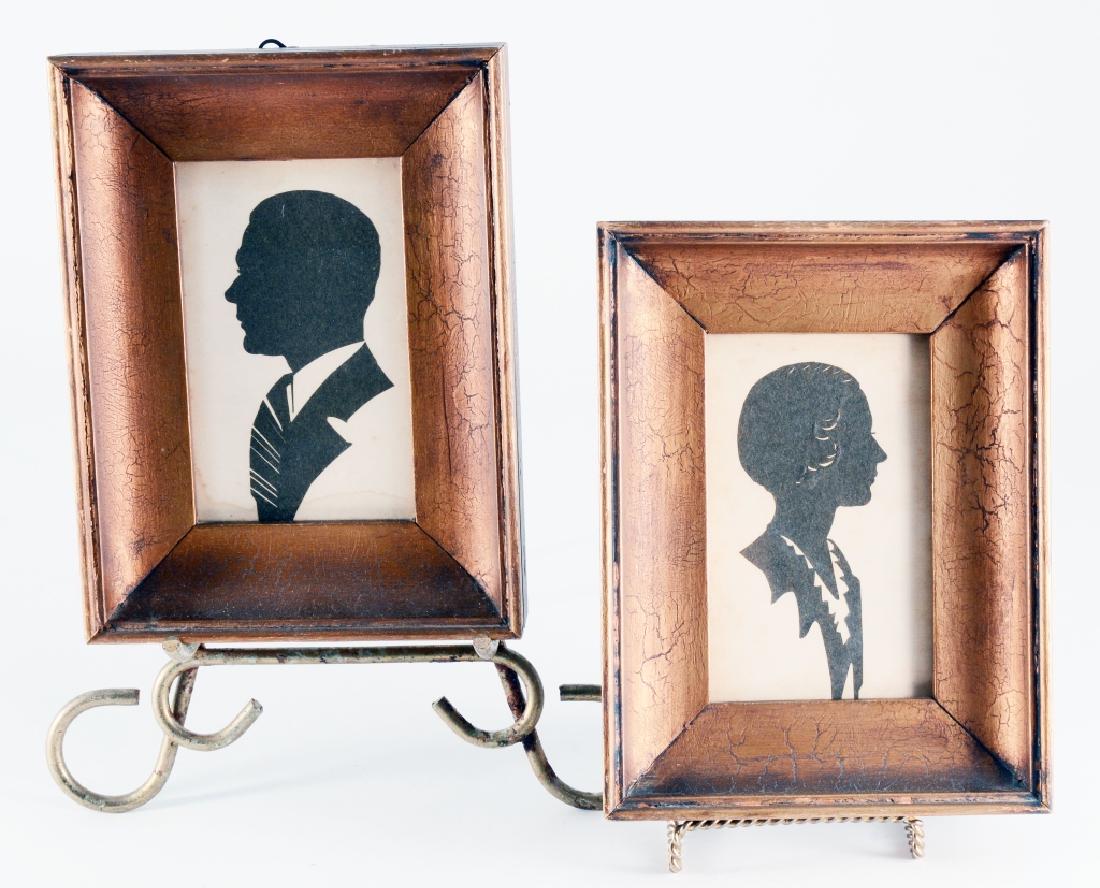 Framed Man & Woman Cut Paper Silhouettes (1 of 3)