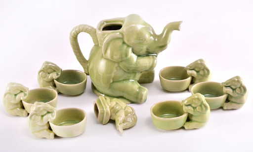Thai Celadon Elephants Tea Set Thai Celadon Elephants Tea Set