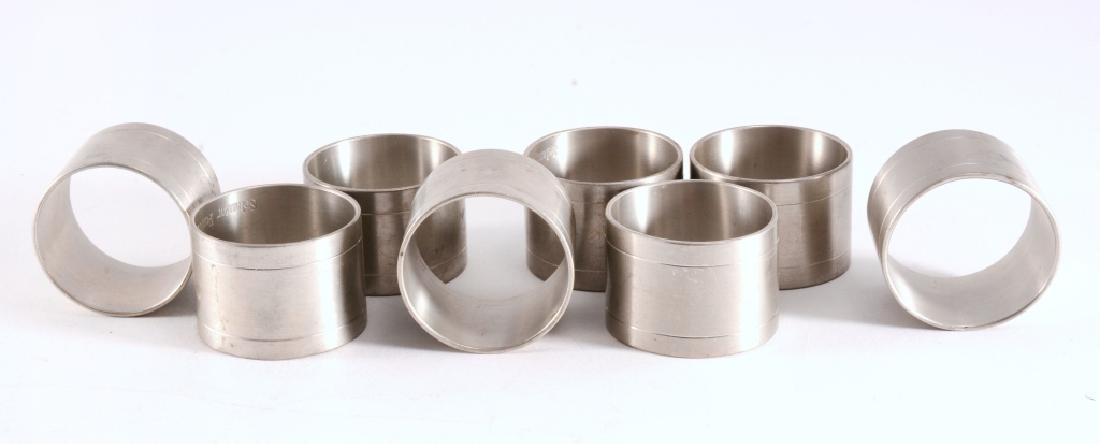 8 Vintage Selangor Pewter Napkin Rings: 1.5" diameter.
