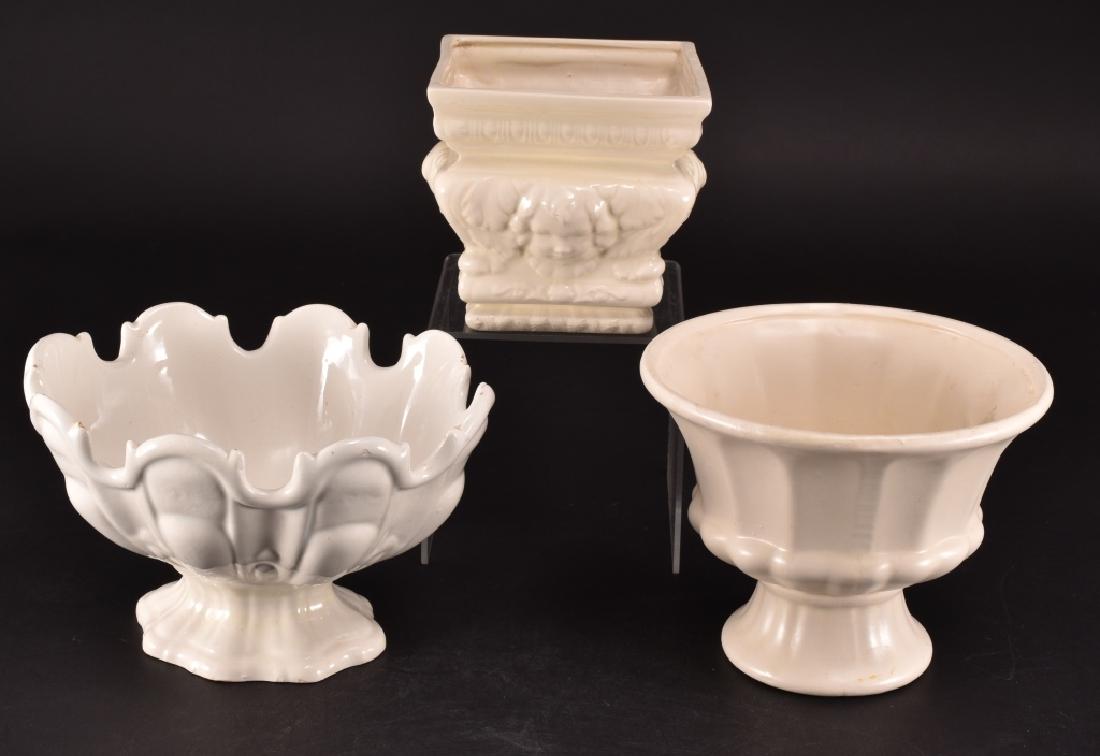 White Ceramic Planter, Footed Bowl & Vase (1 of 6)