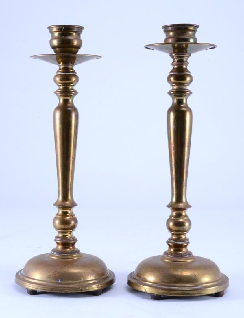 2 Vintage Brass Candlesticks w/Drip Tray (1 of 2)