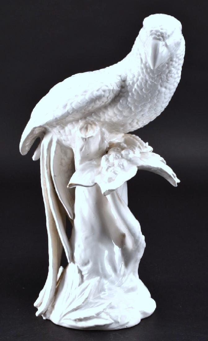 White Ceramic Parrott Figurine (1 of 4)