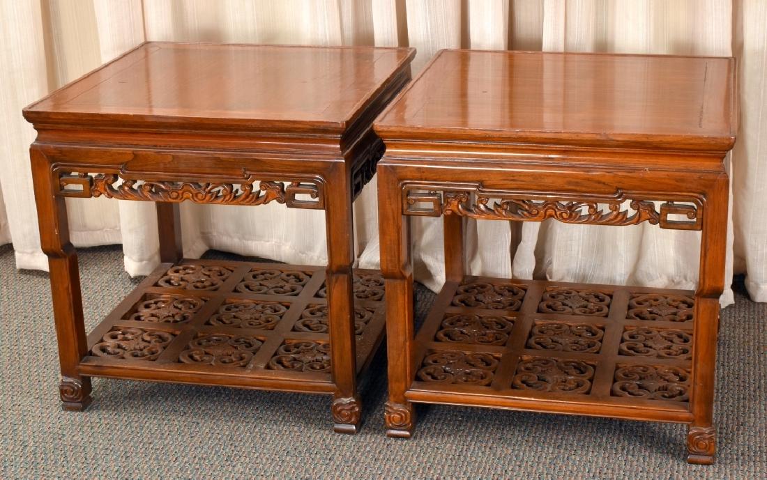 Pair Oriental Style End Tables (1 of 5)