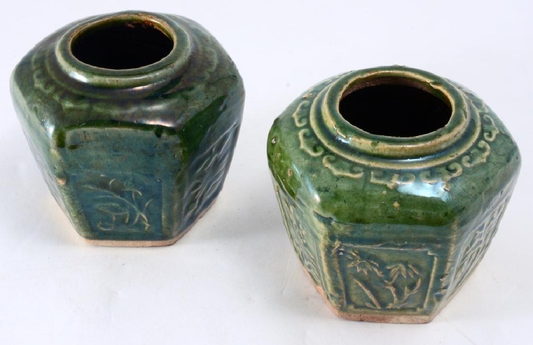 2 Ming Shiwan Style Hexagon Ginger Jars (1 of 4)