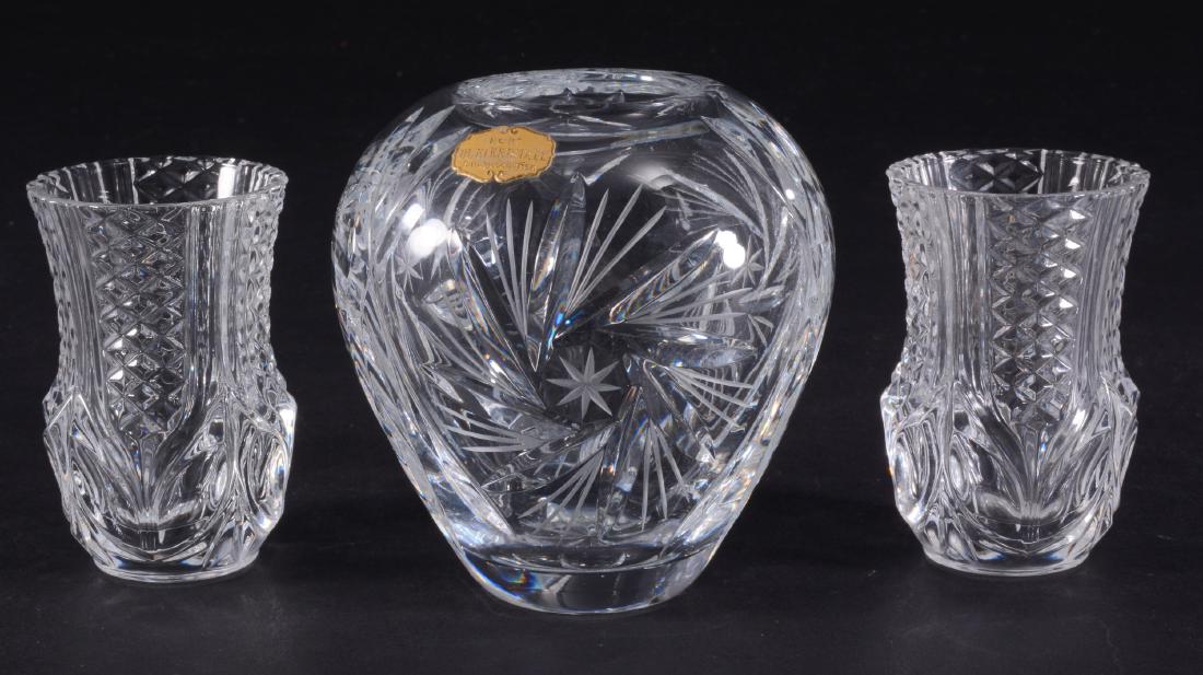 2 Crystal Toothpick Holders & Oval Vase (1 of 4)