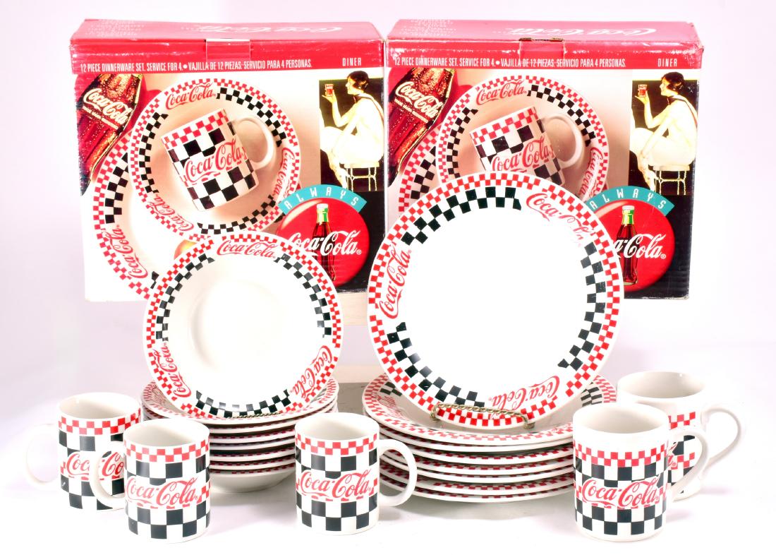 21 Pcs. Coca-Cola Checkered Boxed Dinnerware (1 of 3)