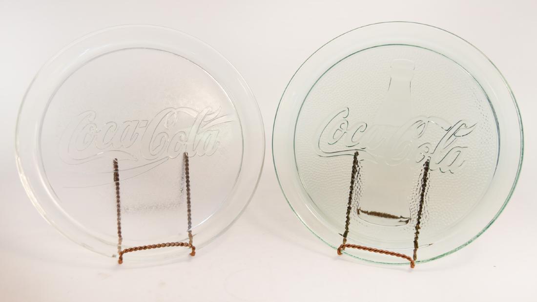 Two Glass Coca-Cola Serving Trays (1 of 3)