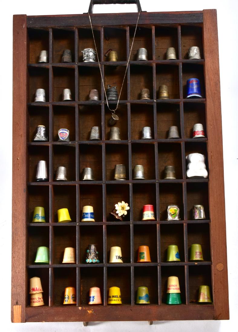 54 Metal, Ceramic, Plastic & Leather Thimbles (1 of 3)