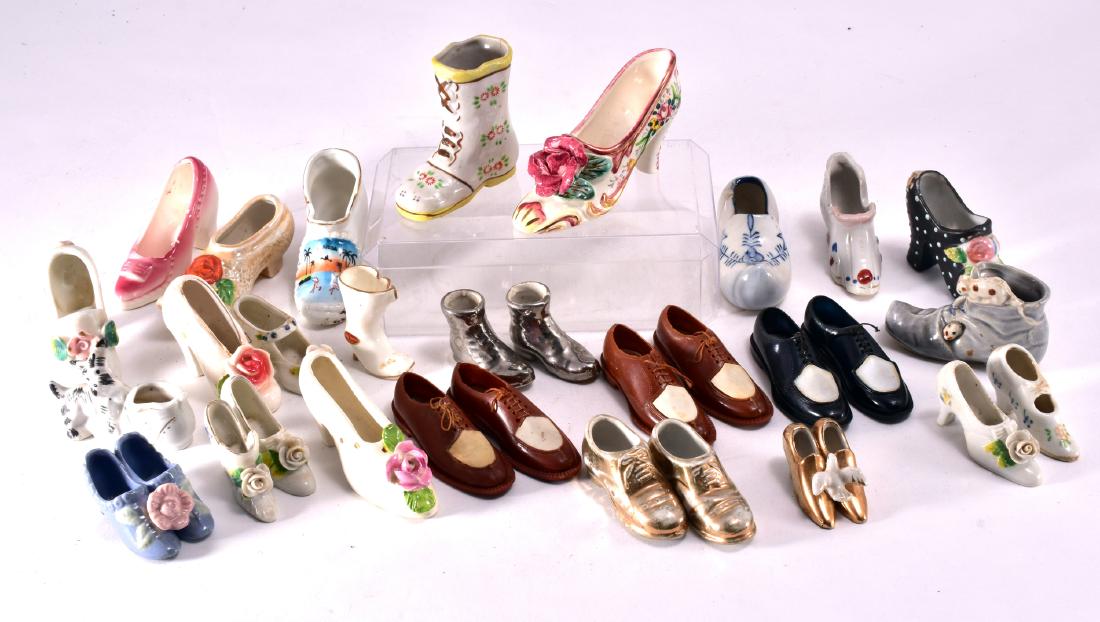 31 Porcelain & Plastic Miniature Collectible Shoes (1 of 3)