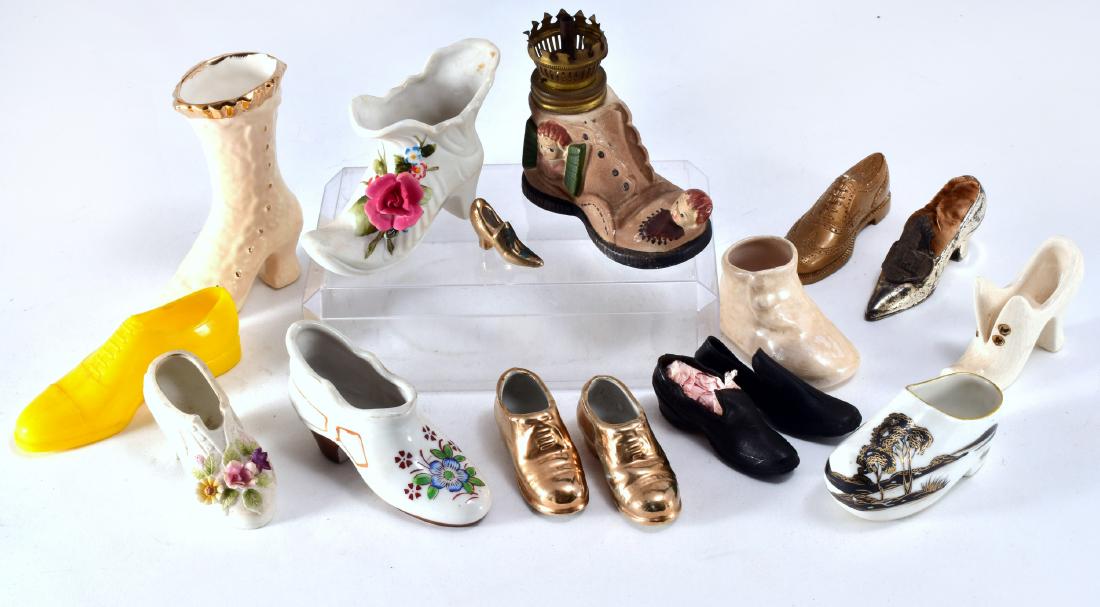 14 Miniature Ceramic Collectible Shoes (1 of 1)