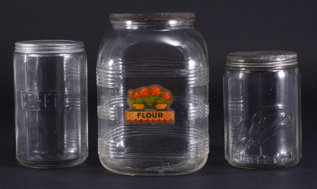 3 Vintage Glass Canisters (1 of 3)