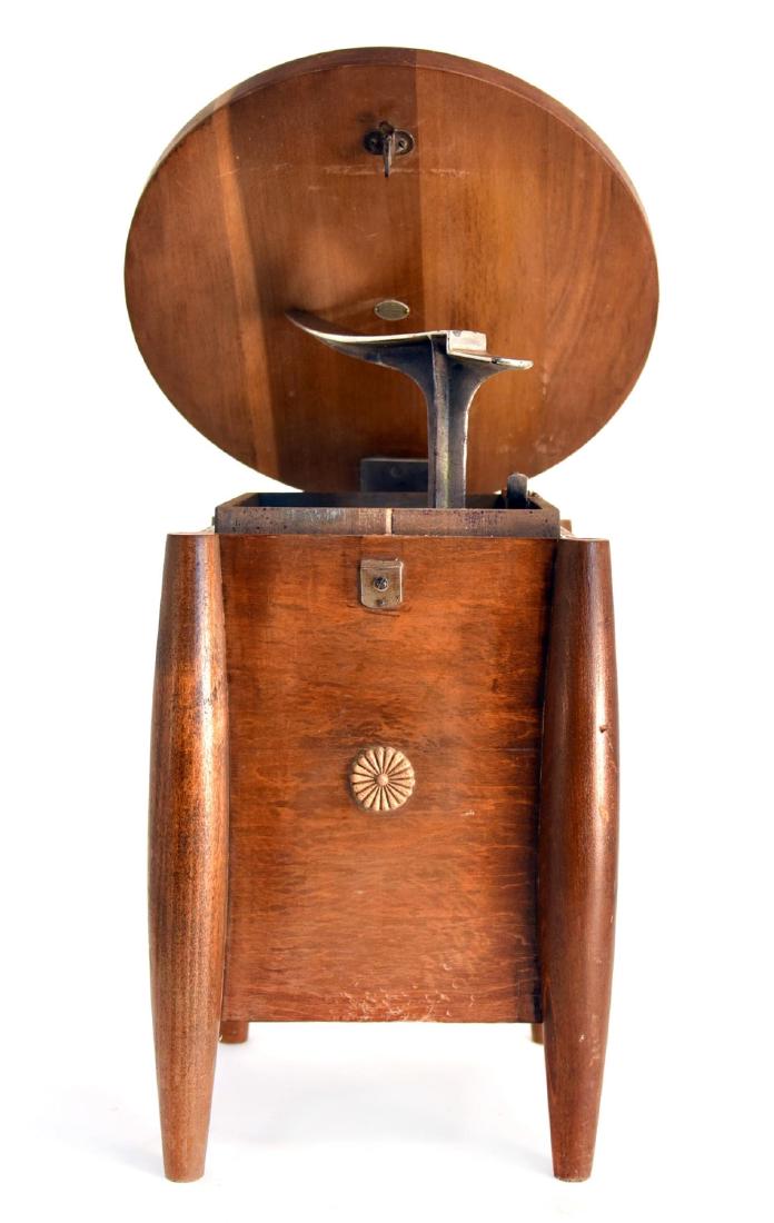 Wood Geiser Bath Service Stool: 15" tall x 13" diameter.
