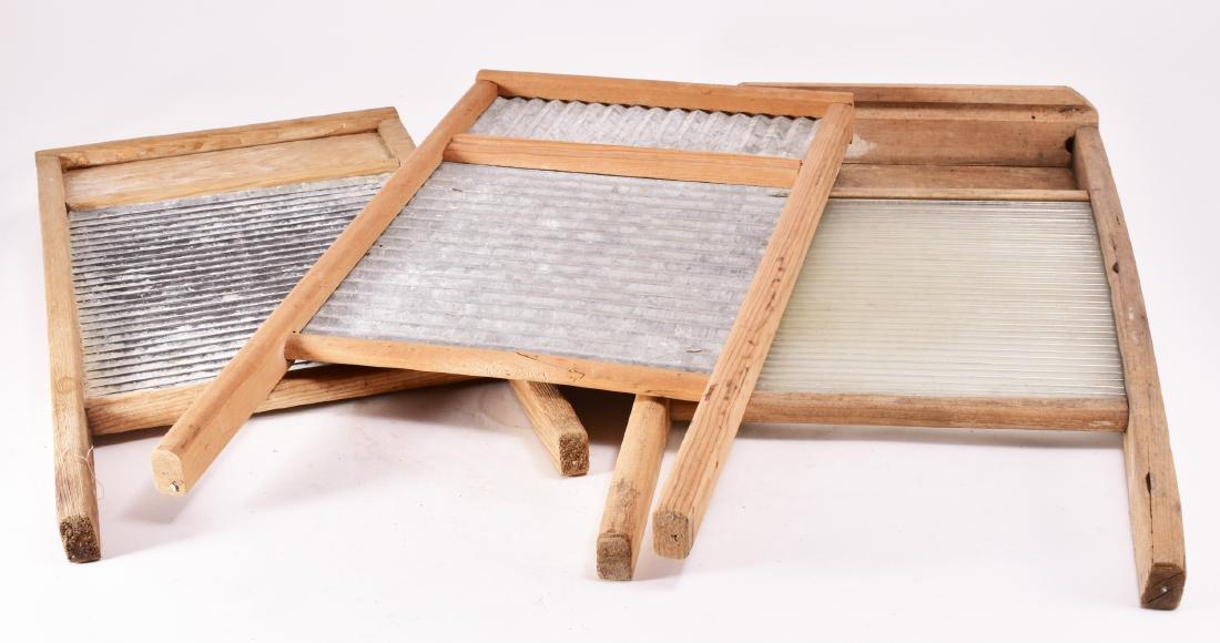 3 Vintage Metal & Glass Washboads (1 of 1)