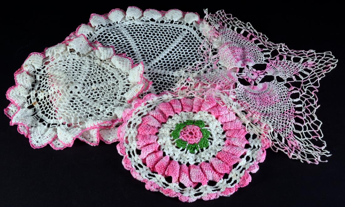 Pink & White Crochet Doilies (1 of 2)