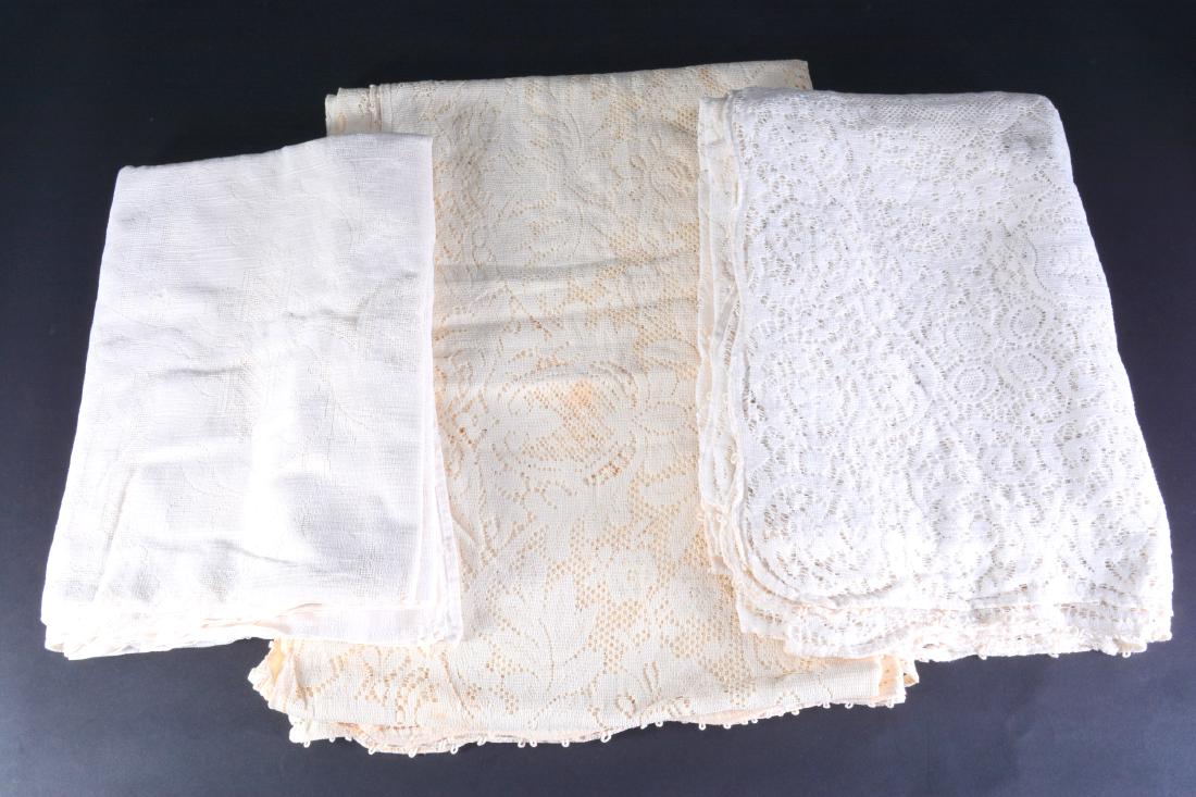 3 Vintage Lace Tablecloths (1 of 2)