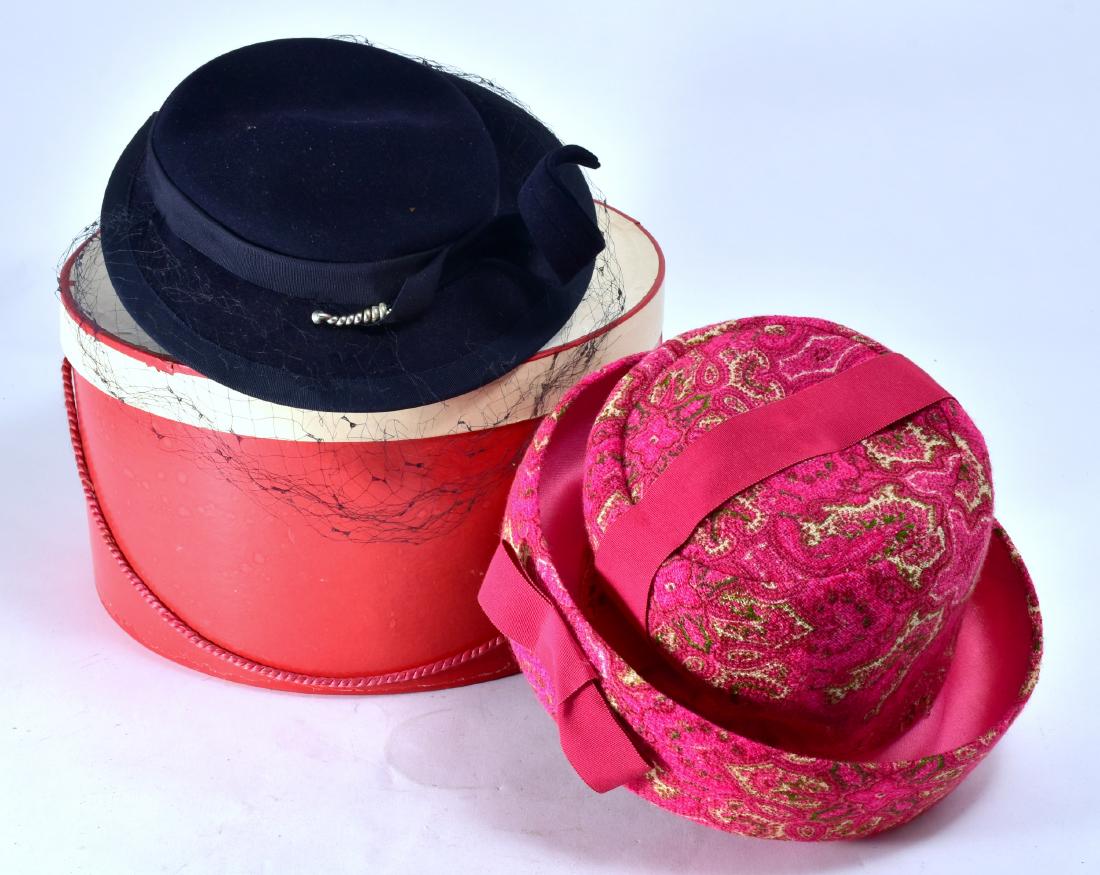 Vintage Black Hat & Pink Hat (1 of 2)